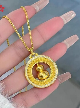 轻奢设计感古法金点钻麦穗吊坠