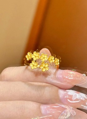 金店同款双排桂花戒指女款