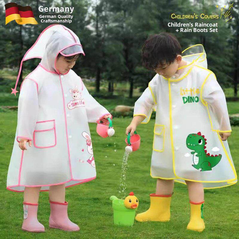 德国儿童雨衣男童女童1岁半2岁宝宝雨靴鞋套装幼儿园小孩专用雨披