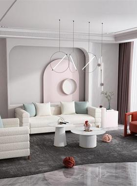 EMB现代简轻奢沙发奢华客厅整装简别墅小户型意式约风艺格布沙发