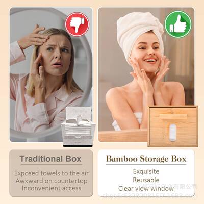 竹木巾盒现境货色纸抽屉式纯毛巾储物盒跨MJSNH-N浴室洗脸巾收纳