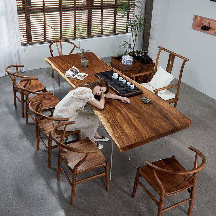 南美桃木板大茶桌亚XUA办克力腿茶几泡茶桌胡公室高档实木茶桌椅,商业/办公家具,茶台/茶桌,淘宝优惠券,粉丝福利购,淘宝优惠卷