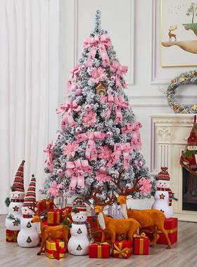 圣诞节古铜色植绒/圣诞树套餐1./51.83米网红植绒树家用加密大型