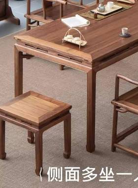 复古风桌实木茶现代简谈约大家板茶桌原木会客桌洽桌EUY用榆木茶