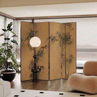 式中古风屏风隔断厅入户遮挡背折叠移动客卧室床头景服法装店ZEC