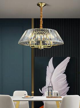 新款美式奢简约餐厅灯简后现代书房家灯具灯饰用饭698厅水轻美晶
