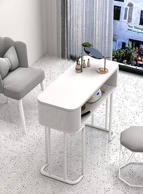 71美甲桌奶油人白色日式经济型玻璃风单全套轻约奢简美甲台美甲店