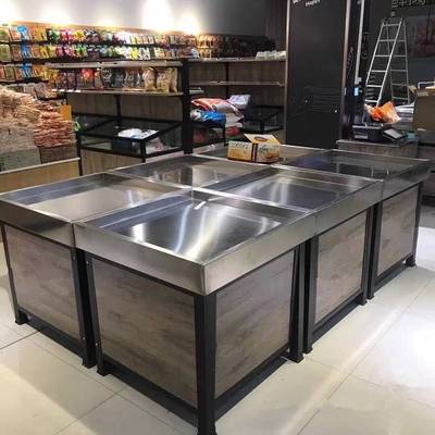 生鲜架店架子果蔬不锈钢展示架商用多层蔬菜超市水果货架中岛蔬果
