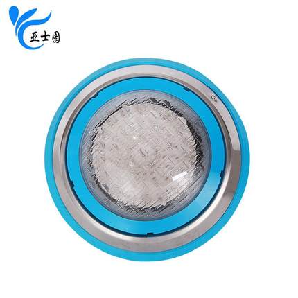 LED水底明灯具壁式蓝边不锈泳池喷泉七彩水底灯挂3下04不锈钢喷泉