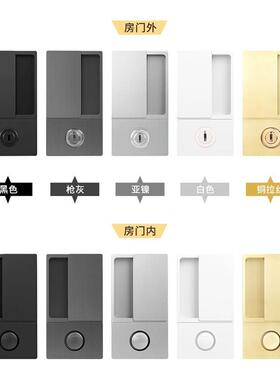 单面平门锁卧室木门房门锁嵌面内极简静音无把开手单隐形锁VHZ带