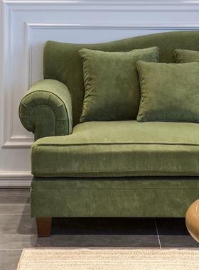 人位沙发美乡村灯芯绒布艺绒可拆洗三海式绵羽OAI乳胶垫客厅组合