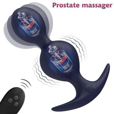 Dual Motor Vibrator Remote Control Anal Plug Butt Plug Anal