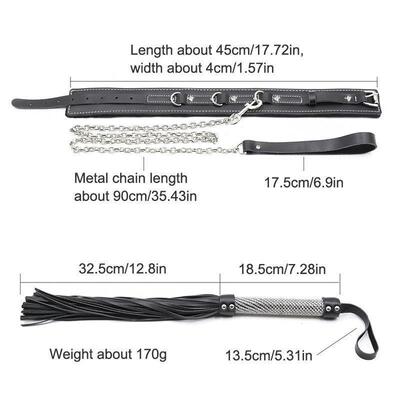 5pcs Bdsm Bondage Set Slave Collar Bdsm Leather Sex Handcuff