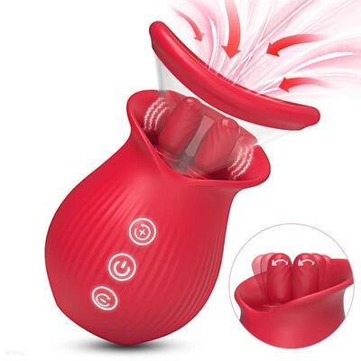 Powerful Rose Vibrator Toy for Women Licking Sucking Vacuum