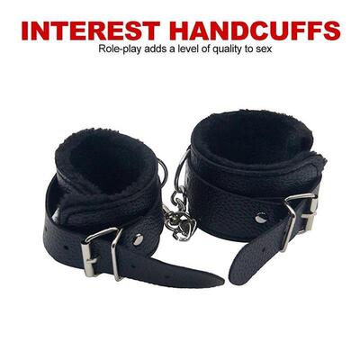 Sex Game Handcuffs PU Leather Restraints Bondage Cuffs Rolep