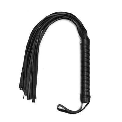 Black Flogger Bdsm Leather Whip Slave Fetish Lash For Sex To