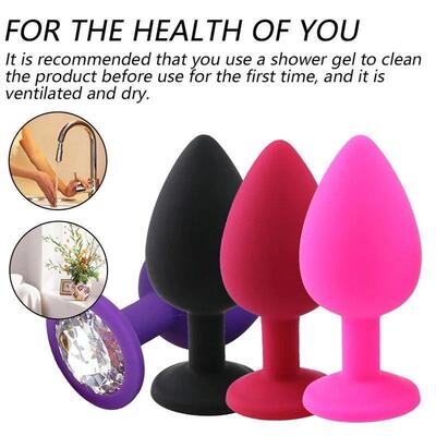 Silicone Anal Plug Expandable Jewel Decoration Butt Plug