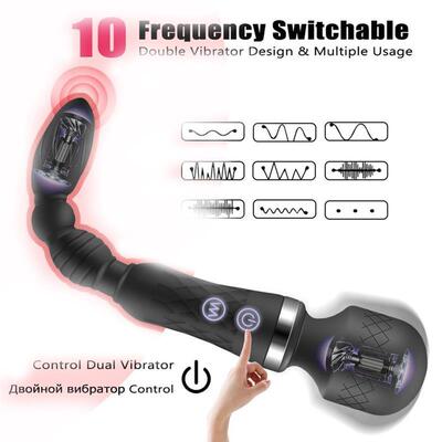 Powerful AV Wand Vibrator Clitors Anal Plug Pull Beads Dildo