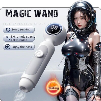2 in 1 Vibrator LCD Magic Wand Clitoral Sucking Vibrator Wom