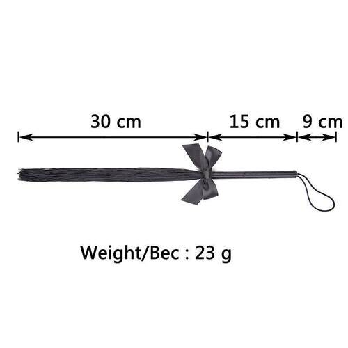 New Tease Spanking Silk Whip With Handle Black Fetish Tassel