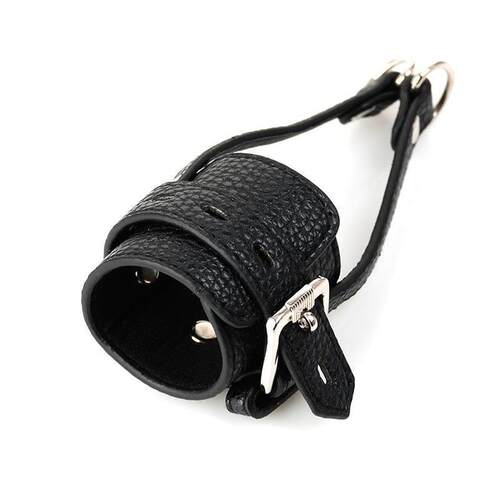PU Leather Scrotum Testicle Stretcher Sex Toy For CBT Adult