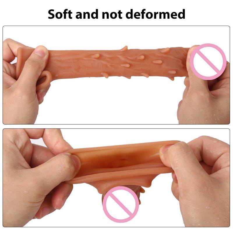 Silicone Condoms for Men Penis Sleeve Reusable Sex Condom XL