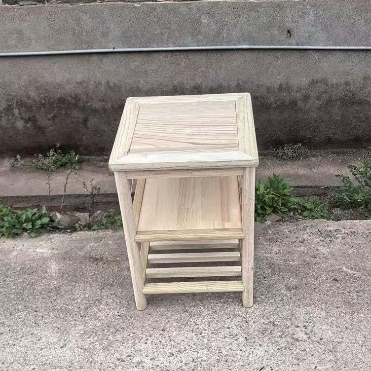 实木散件白胚茶几多层花架阳台客厅专用茶几鱼缸架公司打印花架几