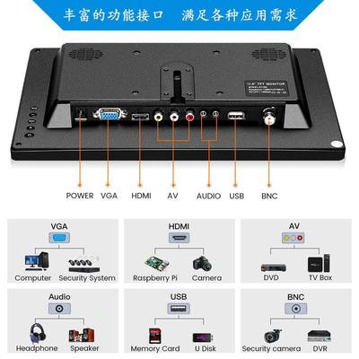 高I11.6寸HDM显示器清监控监器1080P显微镜屏电脑H1161屏工业显视