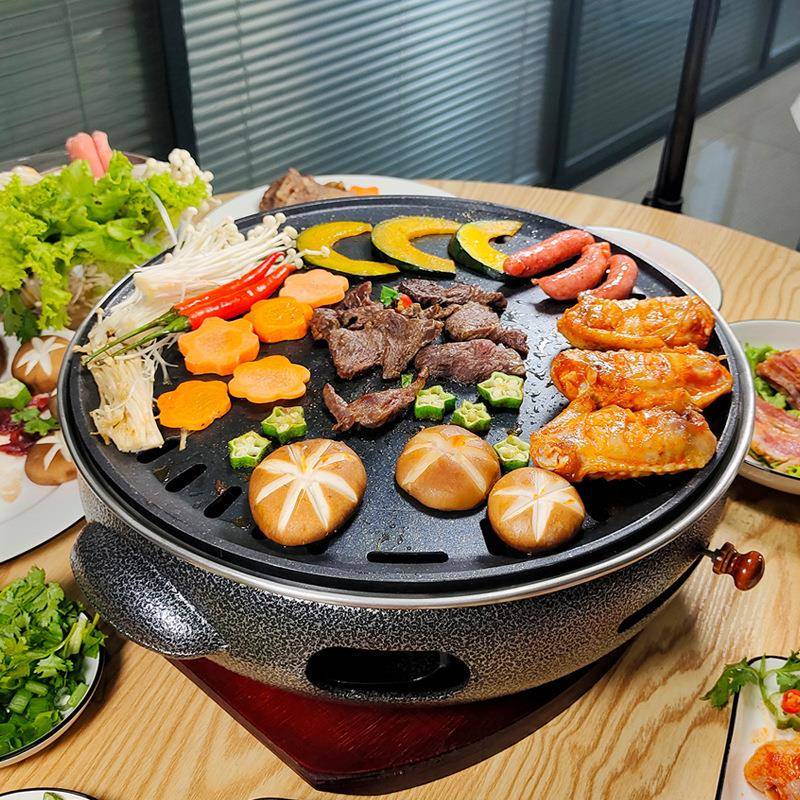 电烤炉商F76S5HM7用铸铁烧烤无烟烤肉粘炉电陶炉肉机不烤盘无烟烧