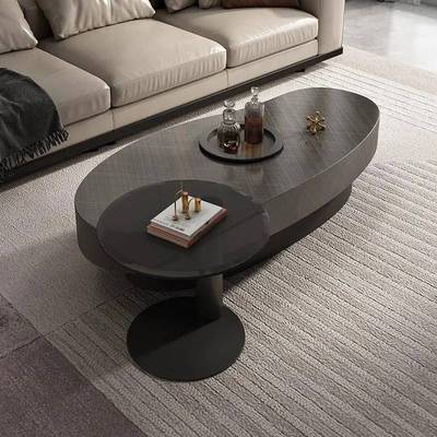 新款椭圆形客厅不锈钢大小茶几电视柜组合现代简约家用小户型意式