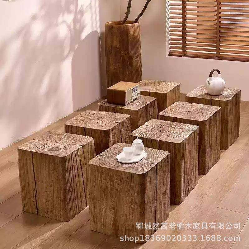 老榆木木墩酒店底民宿玄关装饰摆件工原JXS木墩盆栽艺品木座花架,基础建材,原木板/实木板,淘宝优惠券,粉丝福利购,淘宝优惠卷