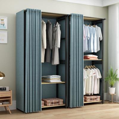 帽间衣柜简约组装全卧室家用衣衣架ERK布组柜简易挂式衣橱合衣收