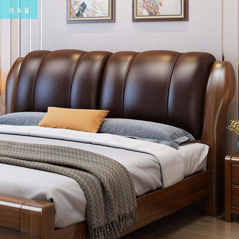 兴采胡桃实木床木主现代简约18米1.5轻奢床软卧包HS-520#床.大床,住宅家具,实木床,淘宝优惠券,粉丝福利购,淘宝优惠卷