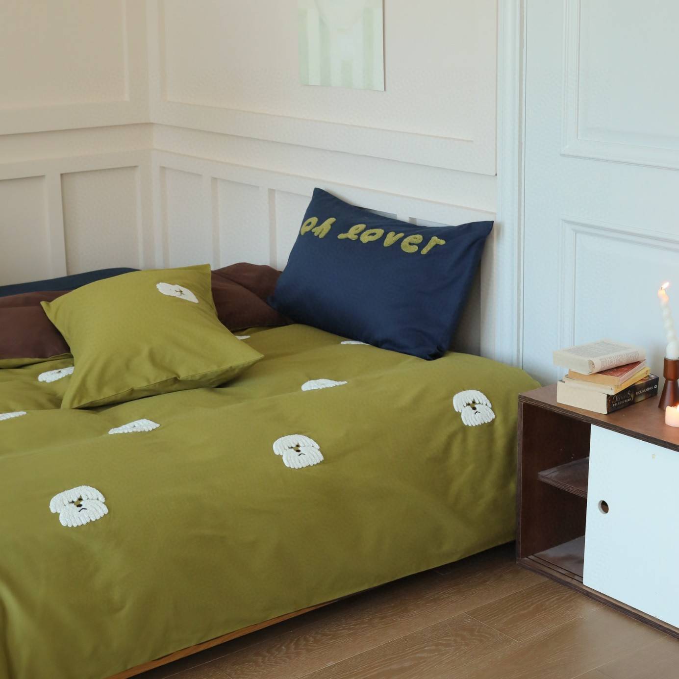 1柔软暖和卡通双股婴儿棉卡通可爱火山磨毛四件套全棉床单四件套