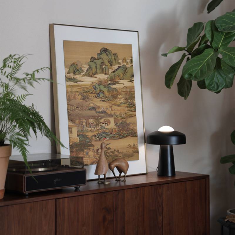 《十二景春》双层立体装裱玄关装饰画中餐厅山水风物中式复古墙画图片