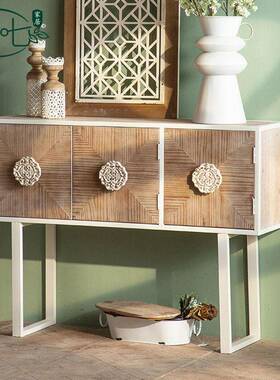 新中式入复古花玄DUX关柜大空间收纳储物柜子美雕式户实仿古餐木