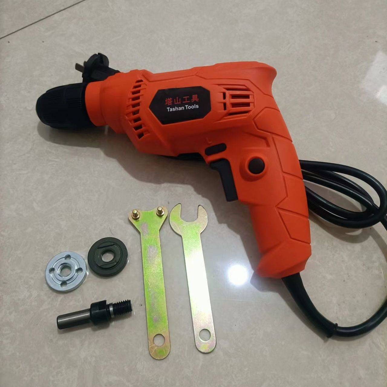 手电钻家用带线插电式倒顺开关正反转调速220v电钻小型全铜线
