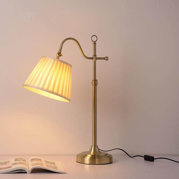 居沙达美式落奥地台灯卧室书桌简约复古床头发读阅布罩台灯707青