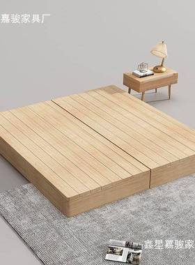 实木免房安装骨防潮床架日式榻米架子民宿矮床EFK出租落地榻木架