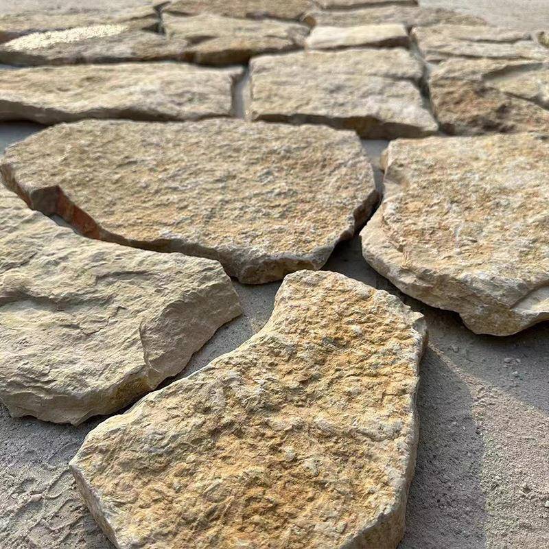 板敦煌岩碎拼乱形板岩乱石板不则板墙面花WOQ园庭院规地砖石材