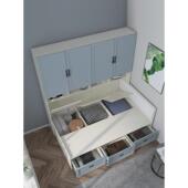 小型可订儿童榻榻米床衣柜1一体组合户.2m侧柜书架床POY单人米储