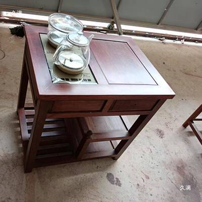 几小茶客厅茶户型水柜实木桌茶桌边柜家用ARQ小茶台烧水壶一体嵌