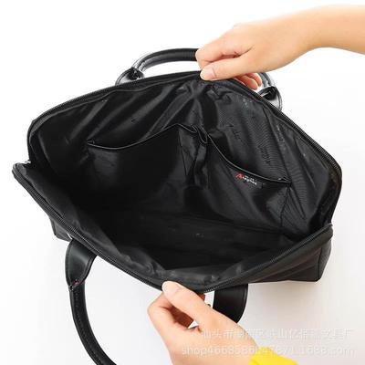 商文件包手提大容XWA量帆布拉链务公包会议公袋男女收办纳文档案