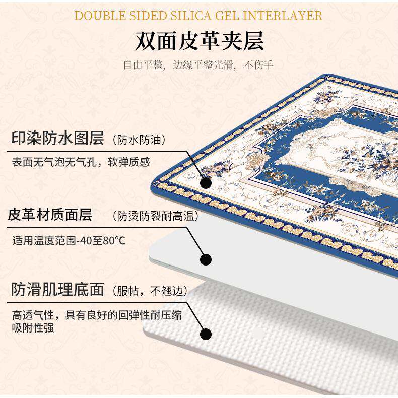 台欧式桌布大圆桌桌布几皮革防烫桌垫小圆形餐QQL桌布布茶垫水防