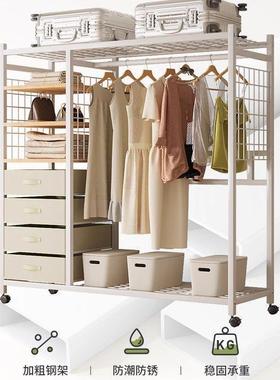 间放简易衣柜卧室BQP家用式组装货架结实耐用简约开防尘帘衣帽柜