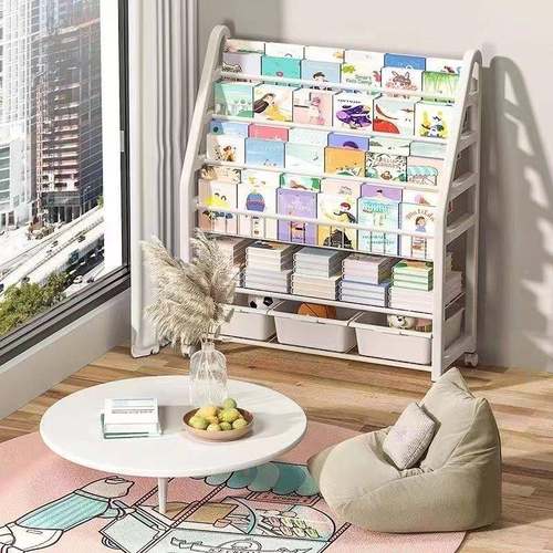 儿童书家用阅读架玩绘本架多层收具架架可移动书纳柜宝MYX宝置物