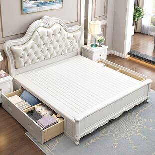 主卧欧式实奢木QCT床家直销.1.8双人床主卧大床家用15单人床厂轻