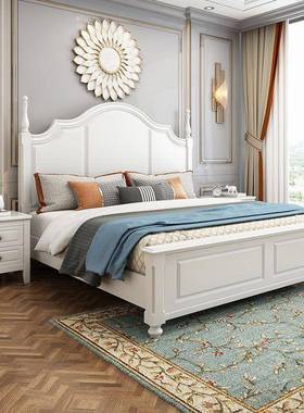 时尚优雅美式轻奢实木床主1卧双人欧床.623195米现代简约1米.8式