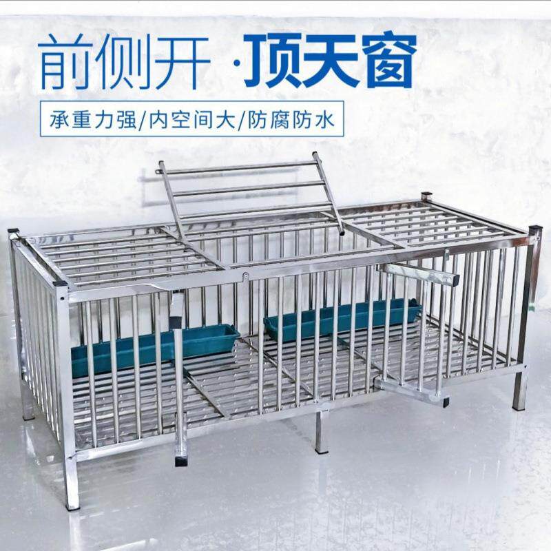 不锈钢加高加宽鸡大号笼鸭鹅水兔鸽笼家用户外防腐防XFI移动子养