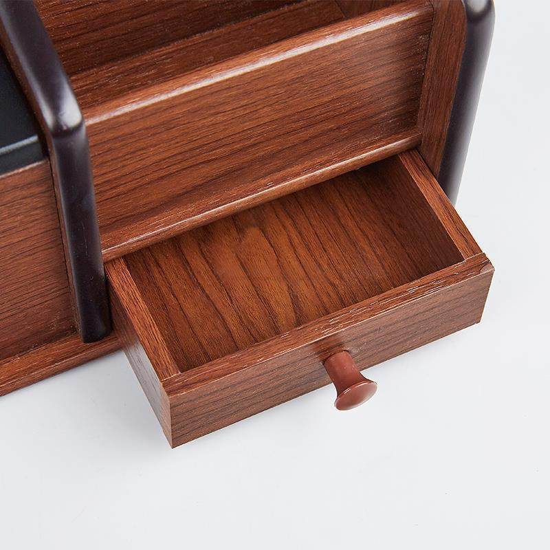 E办公木质多功能笔筒收纳盒创意纸巾盒6抽纸盒室HX-7163茶J几书桌,文具电教/文化用品/商务用品,笔筒,淘宝优惠券,粉丝福利购,淘宝优惠卷